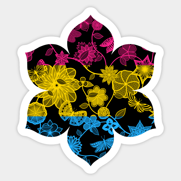 Butterfly Garden, Pride Flag Series - Pansexual Sticker by StephOBrien